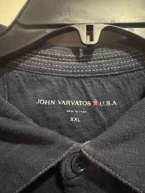 John Varvatos Polo Dark Navy Collar Button Shirt